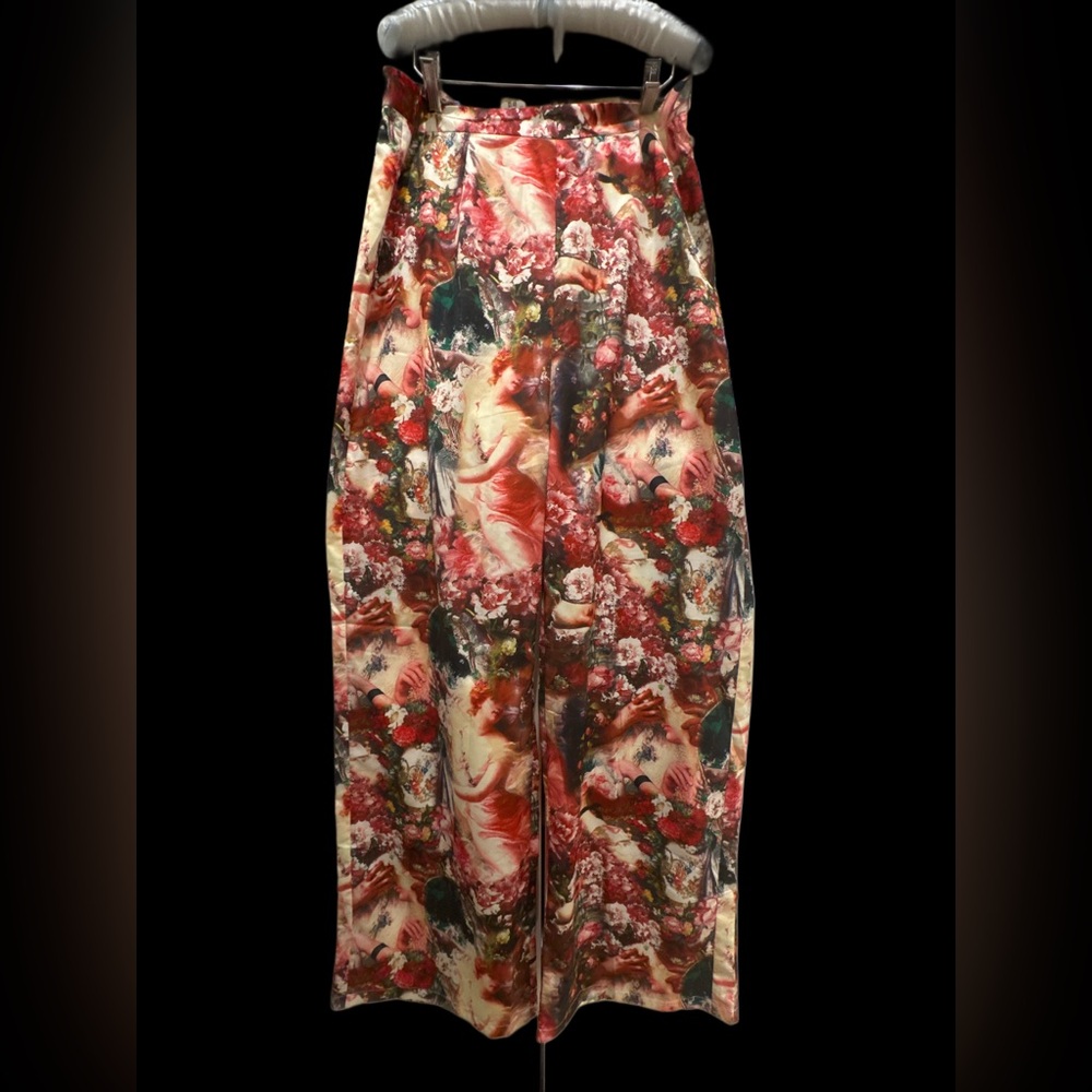 Pretty Little Thing Floral Satin Pants Size 12